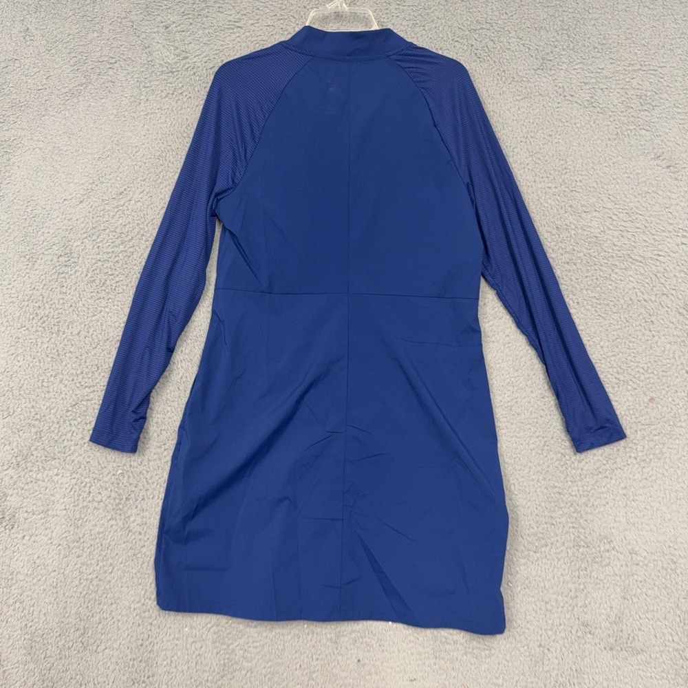 Hurley Dress Womens Medium Blue Long Sleeve Mock Neck Zip Stretch Shift Casual - Picture 8 of 14